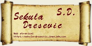 Sekula Drešević vizit kartica